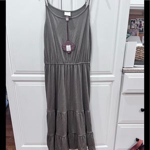 NWT - Knox Rose - boho spaghetti strap olive / taupe prairie style dress